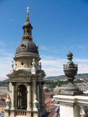 Views across Budapest from St Stephens Basilica